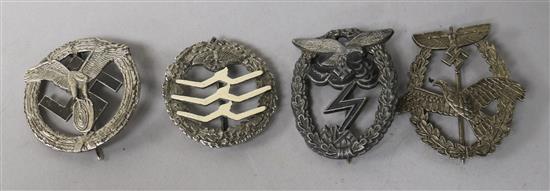 A collection of German badges